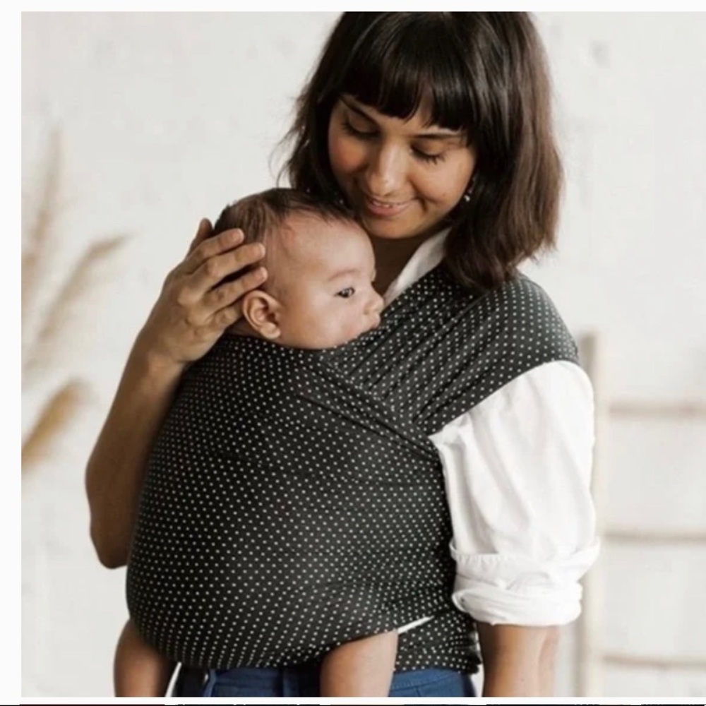 Solly Wrap in Charcoal Swiss Dot